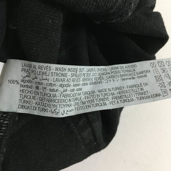 ZARA High Waist Baggy Fit Paper Bag Carrot Leg Ankle Rigid Black Womens 6 - Picture 11 of 16